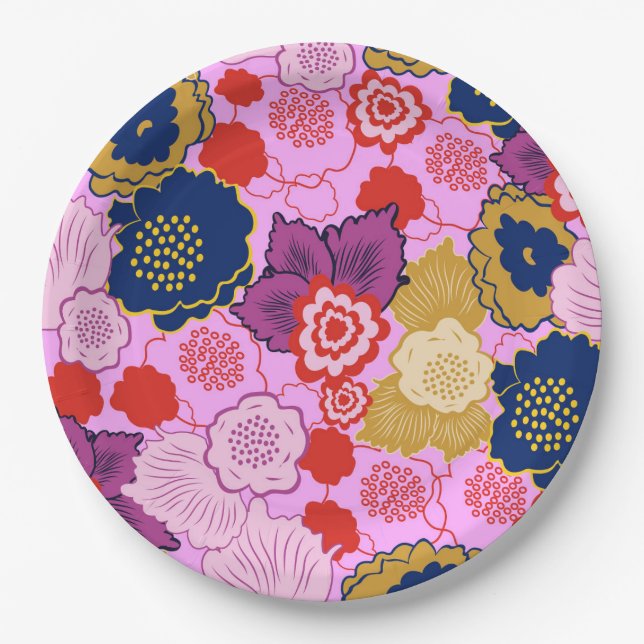 Spring Flowers Paper Plate (Front)