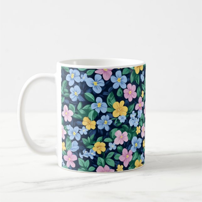 Spring Flowers Pattern Coffee Mug (Left)