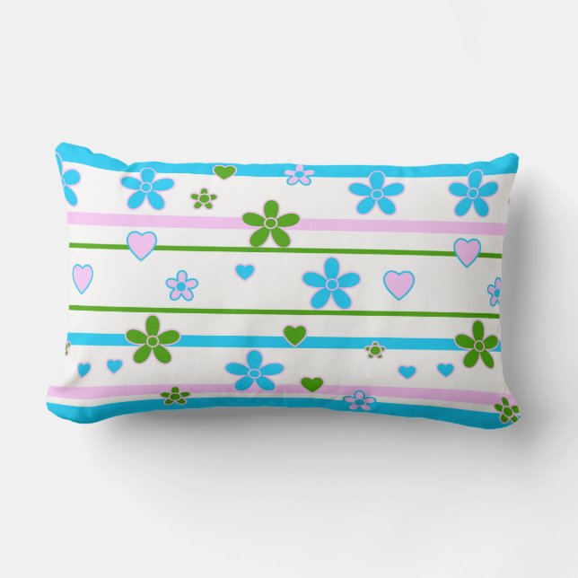 Spring Flowers Pattern Lumbar Cushion (Front)