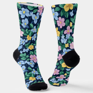 Spring Flowers Pattern Socks
