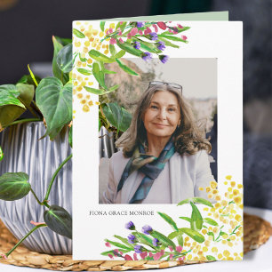 Spring Flowers Photo Memorial Folded Program Programme