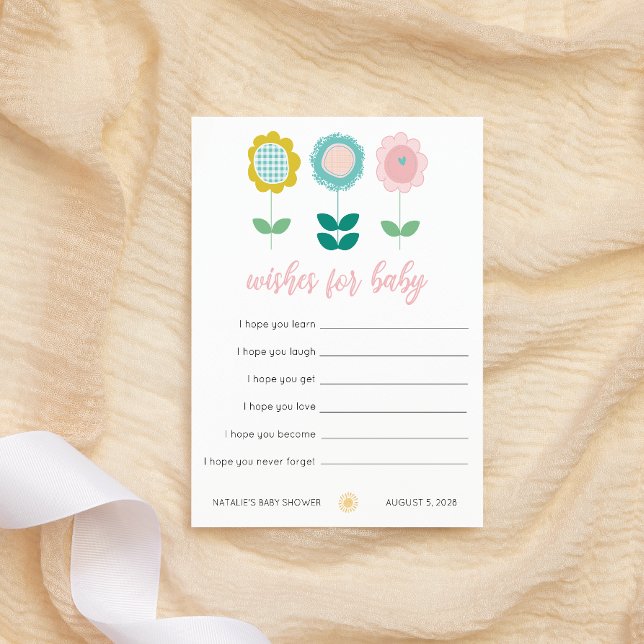 Spring Flowers Pink Butterfly Wishes for Baby Card (Creator Uploaded)