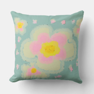 Spring Flowers (pink/green) Cushion