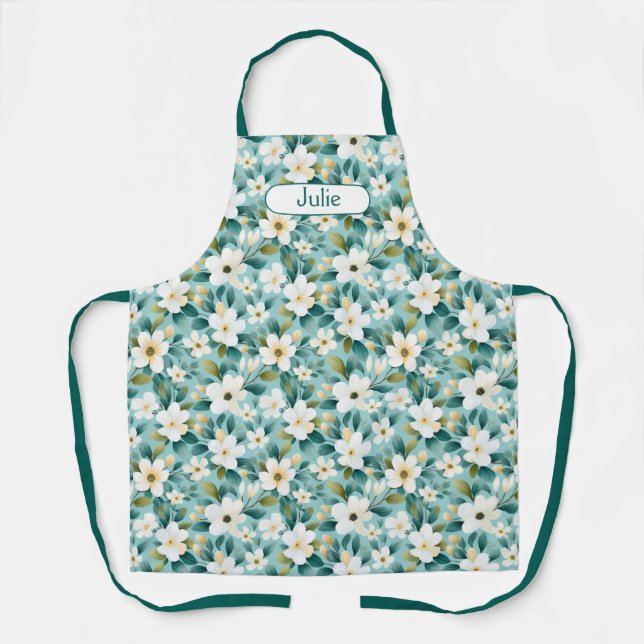 Spring Flowers popping up ! - Customised Apron (Front)