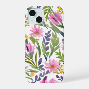 Spring Flowers Pretty Pastel Floral Watercolor iPhone 15 Case