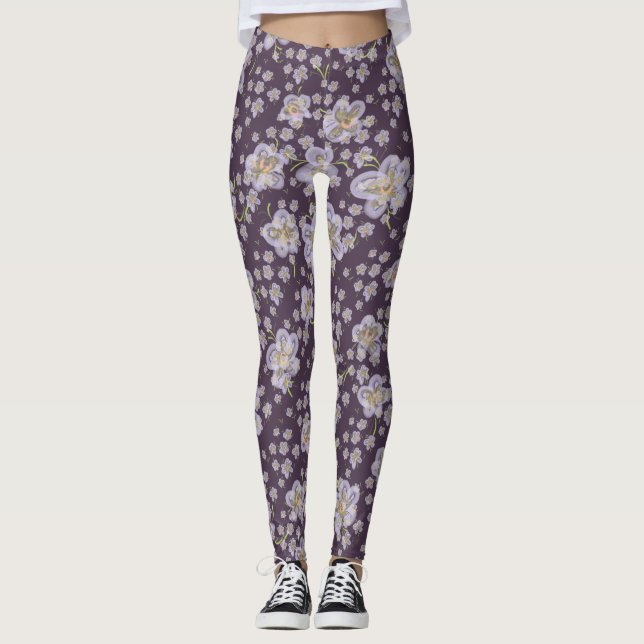 Spring Flowers Purple Legging (Front)
