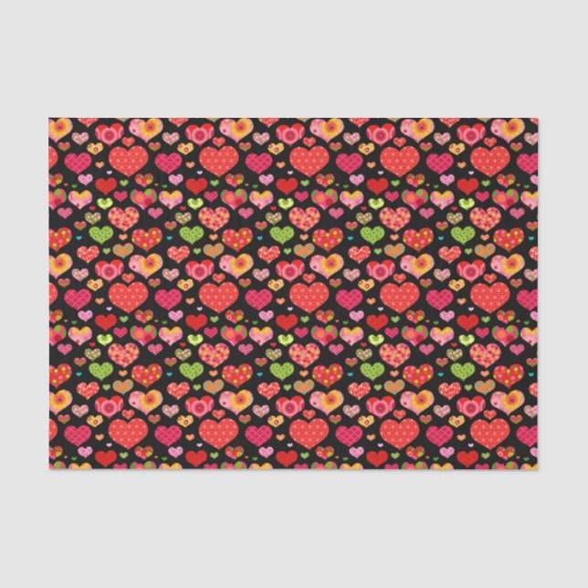 Spring Flowers Rainbow Love Hearts  Tissue Paper (Front)