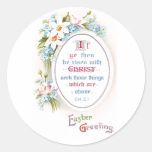 Spring Flowers Religious Vintage Easter Classic Round Sticker