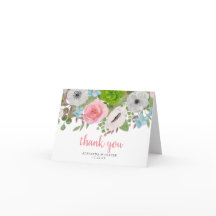 Spring Flowers Roses Anemones | Wedding Thank You