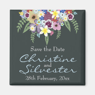 Spring Flowers, save the date Magnet