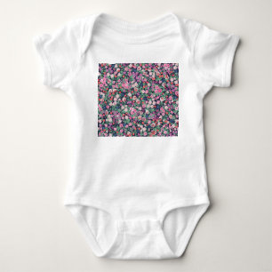 Spring flowers: seamless plant print. baby bodysuit