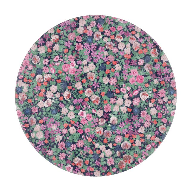 Spring flowers: seamless plant print. cutting board (Front)