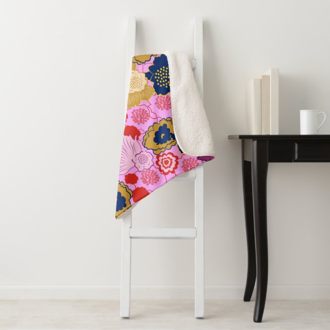 Spring Flowers Sherpa Blanket (In Situ)