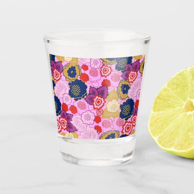 Spring Flowers Shot Glass (Front)