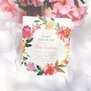 Spring Flowers Simple Girl Baby Shower Budget