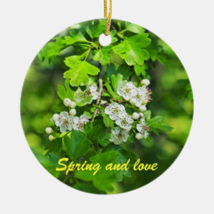 spring flowers, Spring and love Ceramic Tree Decoration