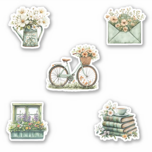 Spring Flowers Sticker Sheet (Front)