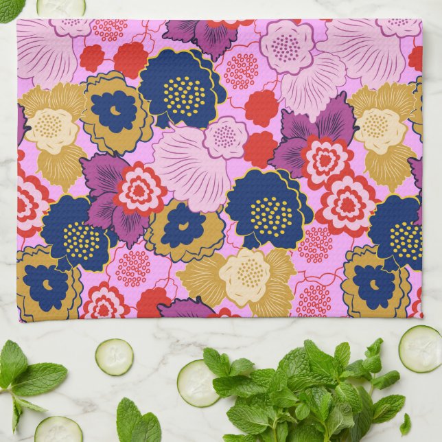 Spring Flowers Tea Towel (Folded)
