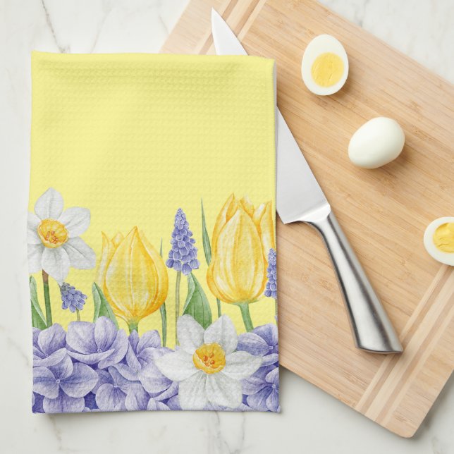 Spring Flowers  Tea Towel (Quarter Fold)