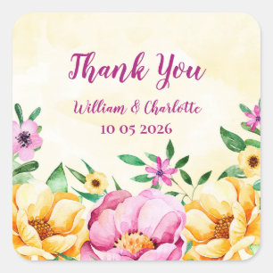 Spring Flowers Thank You Wedding Favour Tag