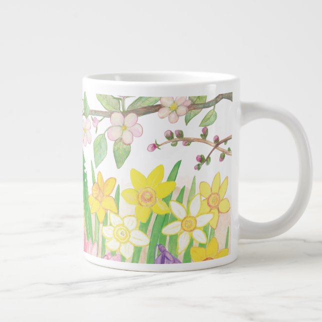 Spring Flowers that Radiate Joy  Invitation  Large Coffee Mug (Right)