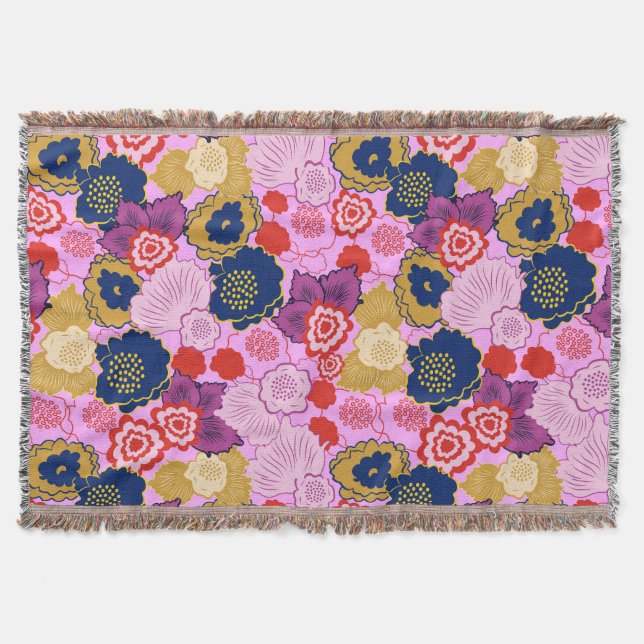 Spring Flowers Throw Blanket (Front)