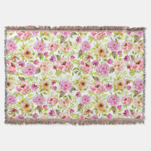 Spring Flowers Throw Blanket