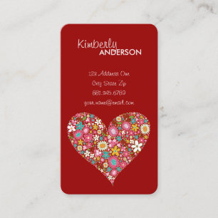 Spring Flowers Valentine Heart Love Profile Card