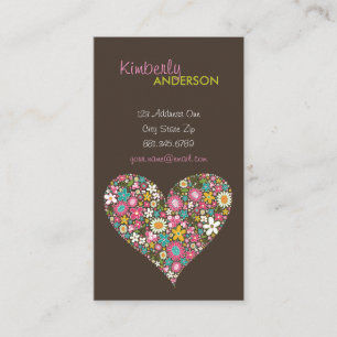 Spring Flowers Valentine Heart Love Profile Card