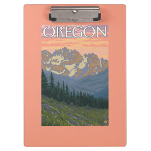 Spring Flowers- Vintage Travel Poster Clipboard