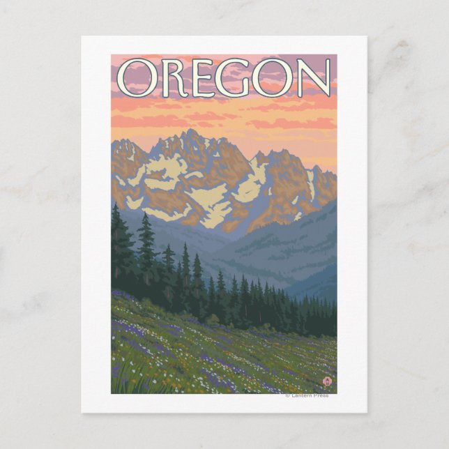 Spring Flowers- Vintage Travel Poster Postcard (Front)