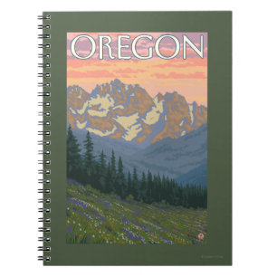 Spring Flowers- Vintage Travel Poster Spiral Notebook
