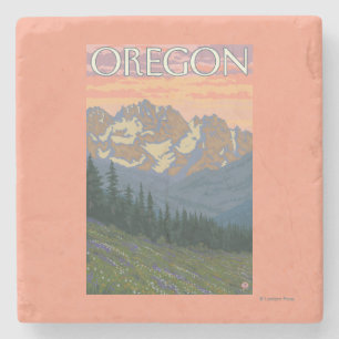 Spring Flowers- Vintage Travel Poster Stone Coaster