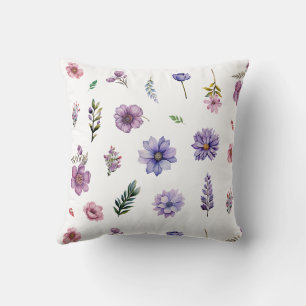 Spring flowers watercolor cottage-core set cushion