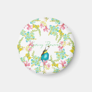 Spring flowers watercolor magnet