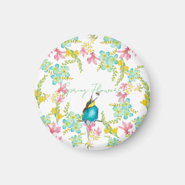 Spring flowers watercolor  magnet (Front)