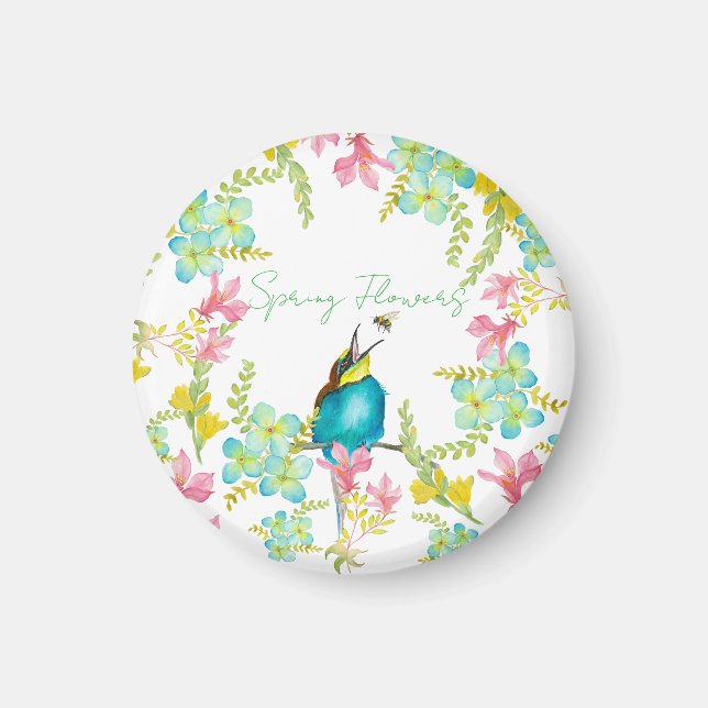 Spring flowers watercolor  magnet (Front)