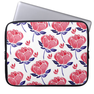 Spring flowers, watercolor seamless pattern. laptop sleeve