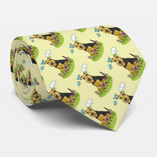Spring Flowers Welsh Terrier Dog with Flowers Cute Tie