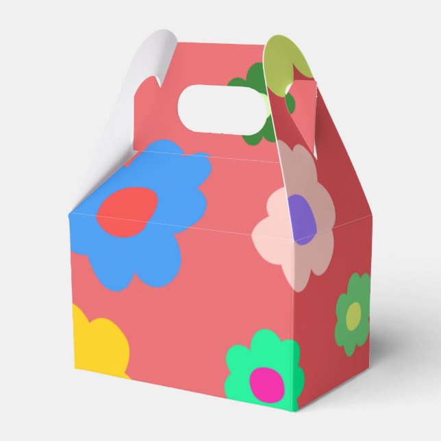 Spring Flowers Y2K Retro Pattern Favour Box (Front Side)