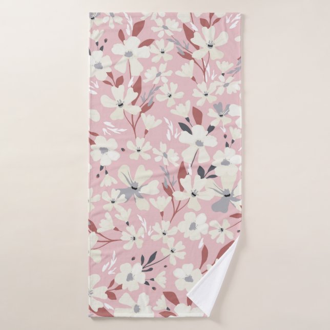 Spring flowery pattern. Seamless floral background Bath Towel (Bath Towel)