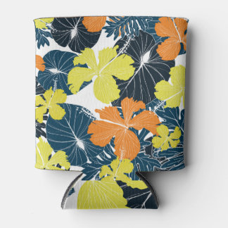 Spring Flowery: Vintage Floral Texture Can Cooler