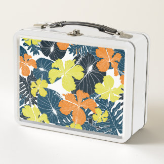 Spring Flowery: Vintage Floral Texture Metal Lunch Box
