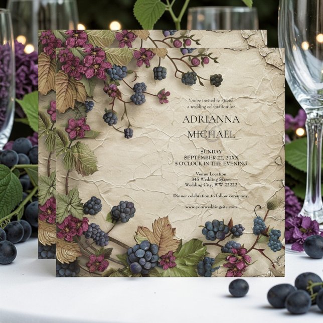 Spring Foliage Rustic Wedding Invitation (Creator Uploaded)