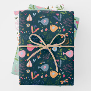 Spring Folk Art Gift Wrap