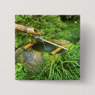 Spring for Tea Ceremony, Sanzen-in Temple, 15 Cm Square Badge