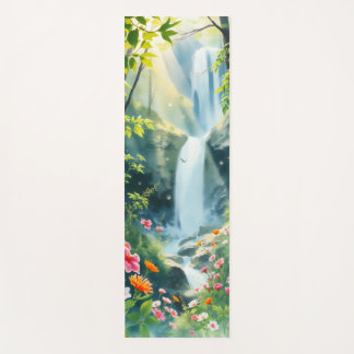 spring forest scene yoga mat