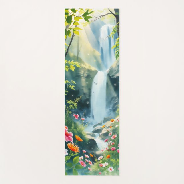 spring forest scene yoga mat (Front)