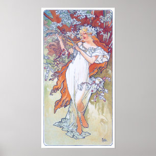Spring (Four Seasons), Alphonse Mucha Poster