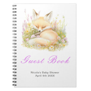 Spring Fox Baby Shower Guest Book